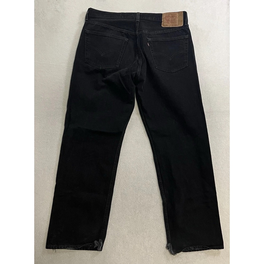 Vintage Levi's 501 Button Fly Denim Jeans Adult Size 38x39 Fits 36x30 Black 1997